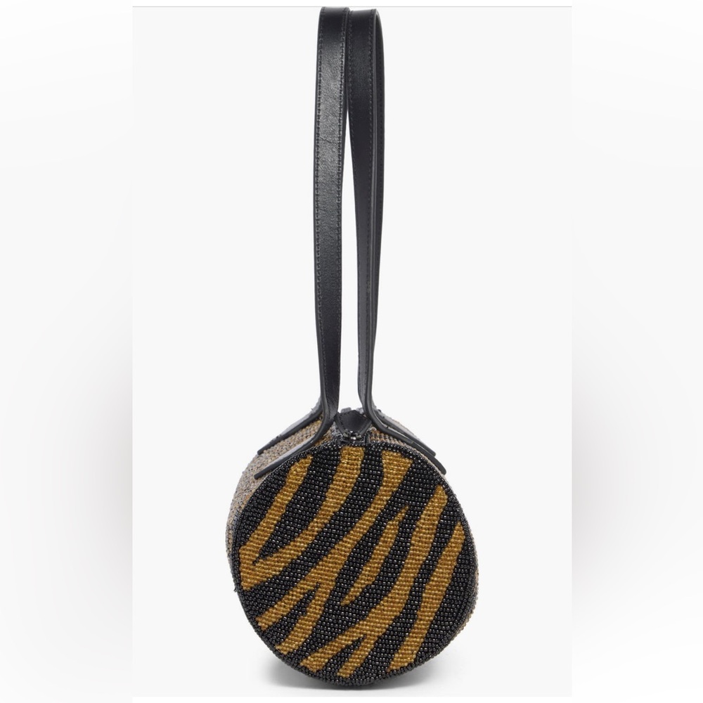 NWT & Dustbag REFORMATION CYLINDER BEADED SHOULDER BAG in black/bronze - Picture 7 of 11